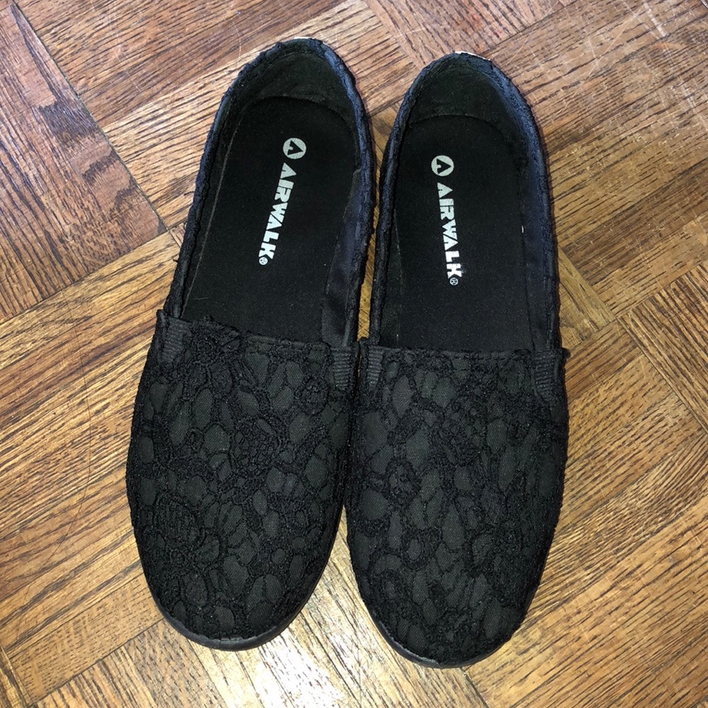 Airwalk black lace flats.